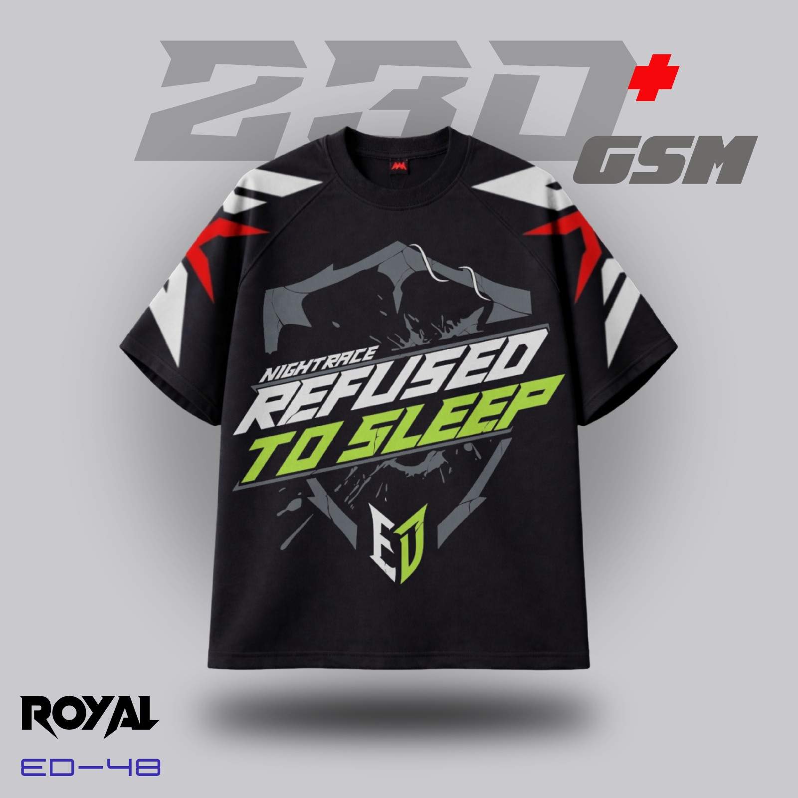 ⚡ "NIGHTRACE - REFUSED TO SLEEP" Iconic Oversized T-Shirt | ED-48