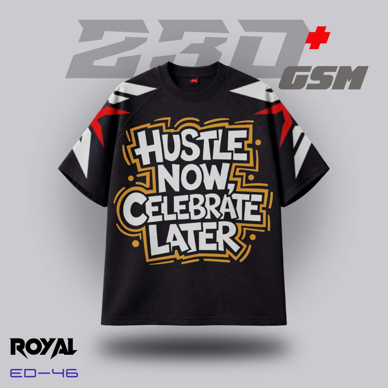💪 "HUSTLE NOW" Iconic Oversized T-Shirt | ED-46
