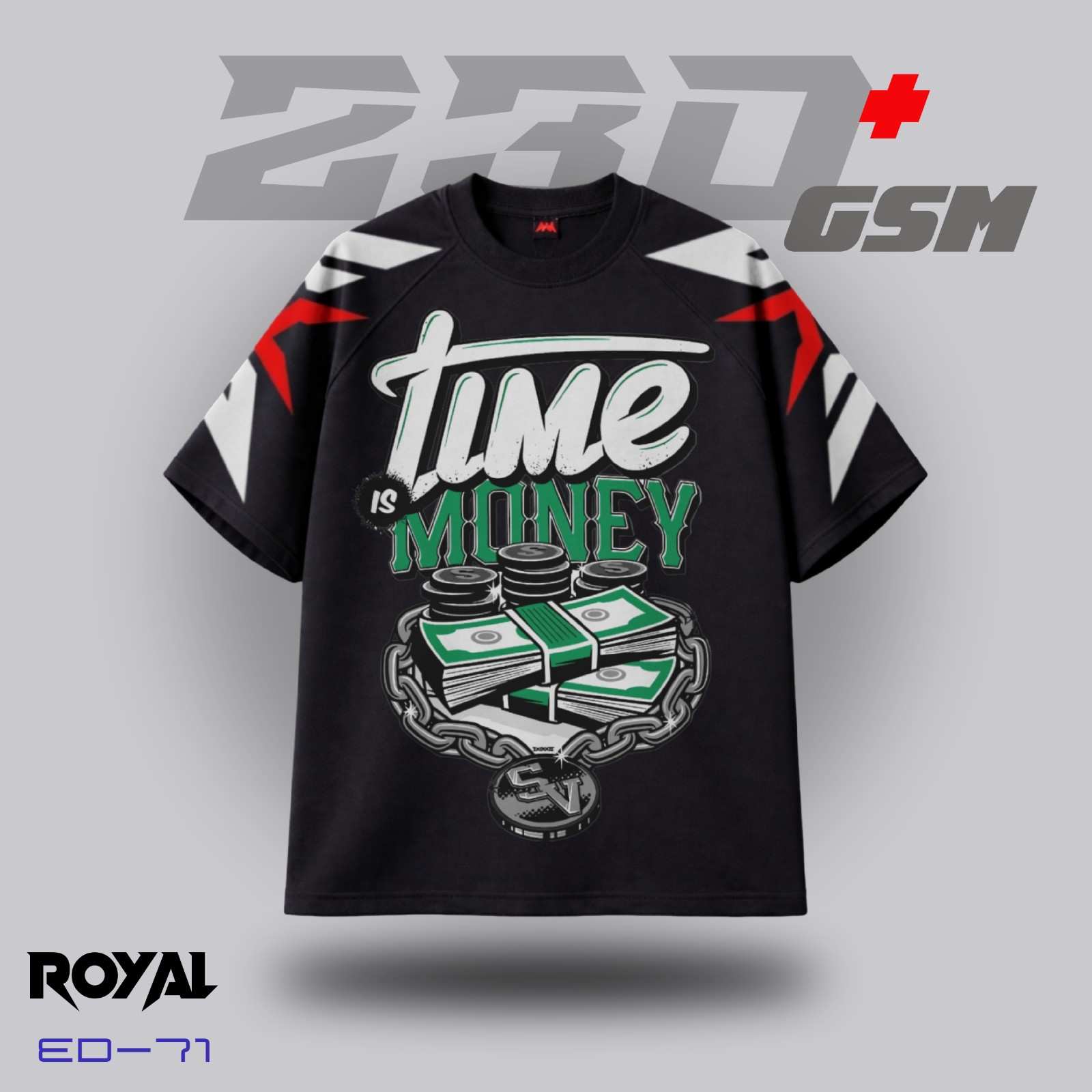 🔥 "Time is Money" Hustle Edition Oversized T-Shirt | ED-71