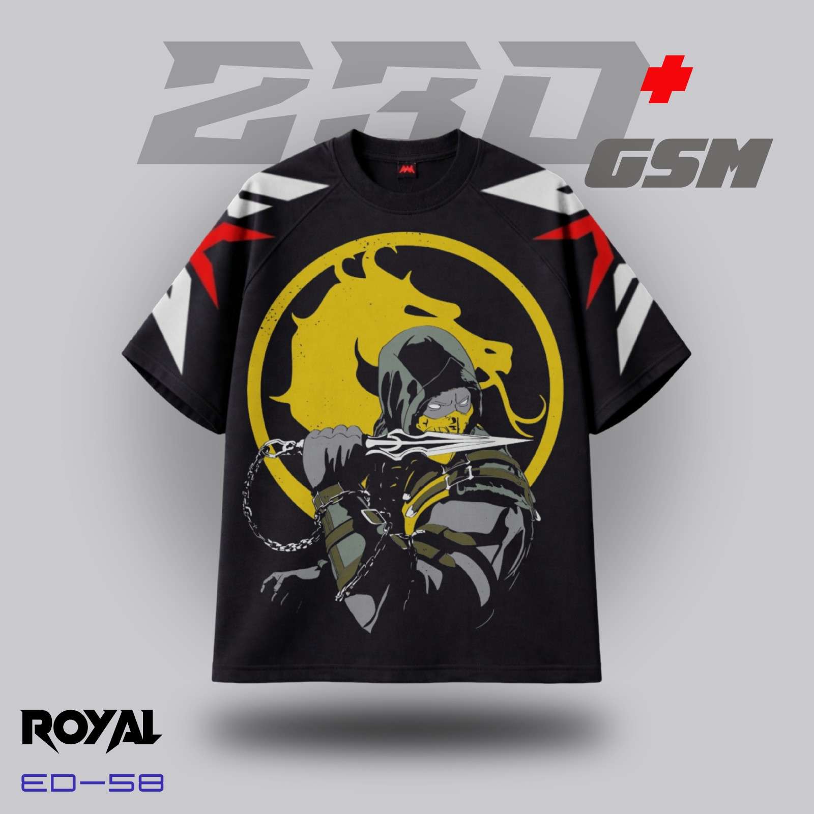🔥 Mortal Kombat "Scorpion" Iconic Martial Arts Oversized T-Shirt | ED-58