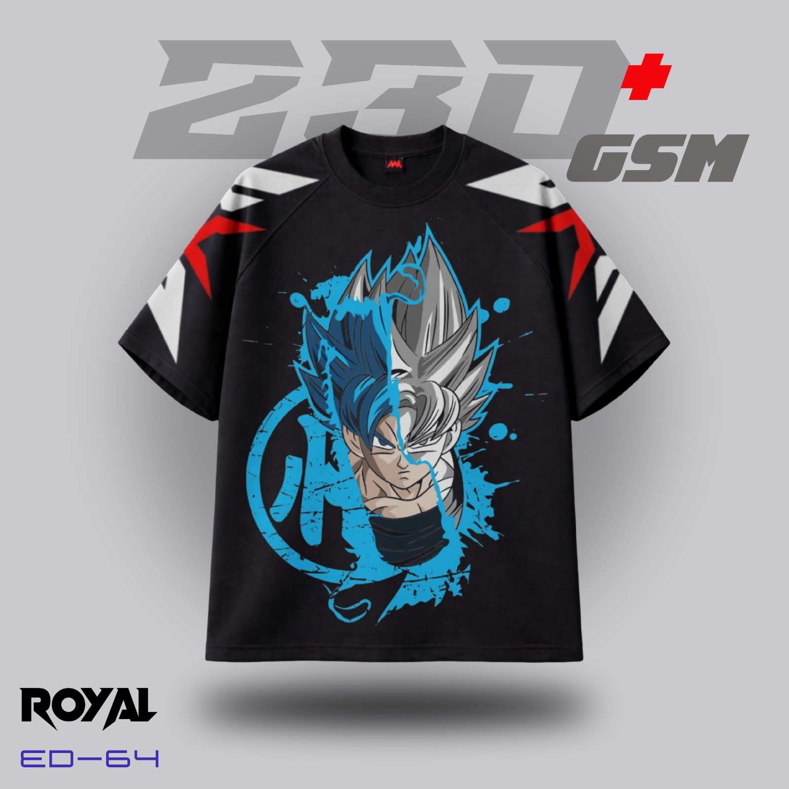 🔥 Goku "Ultra Instinct" Split Art Iconic Anime Oversized T-Shirt | ED-64