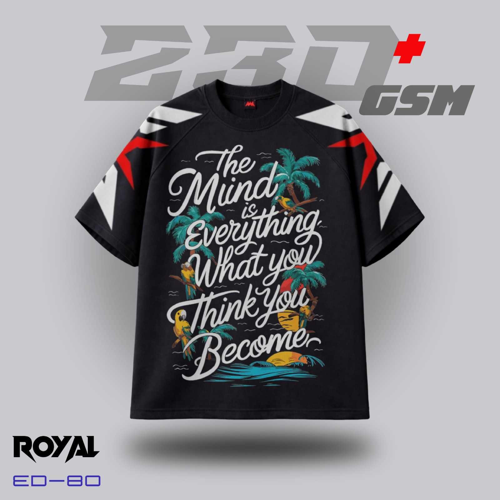 🌴 "THE MIND IS EVERYTHING" Iconic Oversized T-Shirt | ED-80
